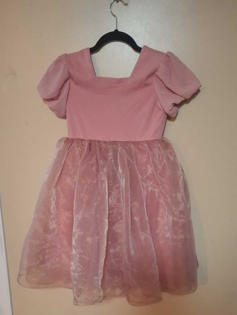 Holly & Bloom Pink Puff-Sleeve Tulle Dress for Girls
